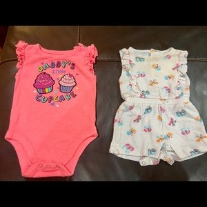 Never worn. Romper and onesie.